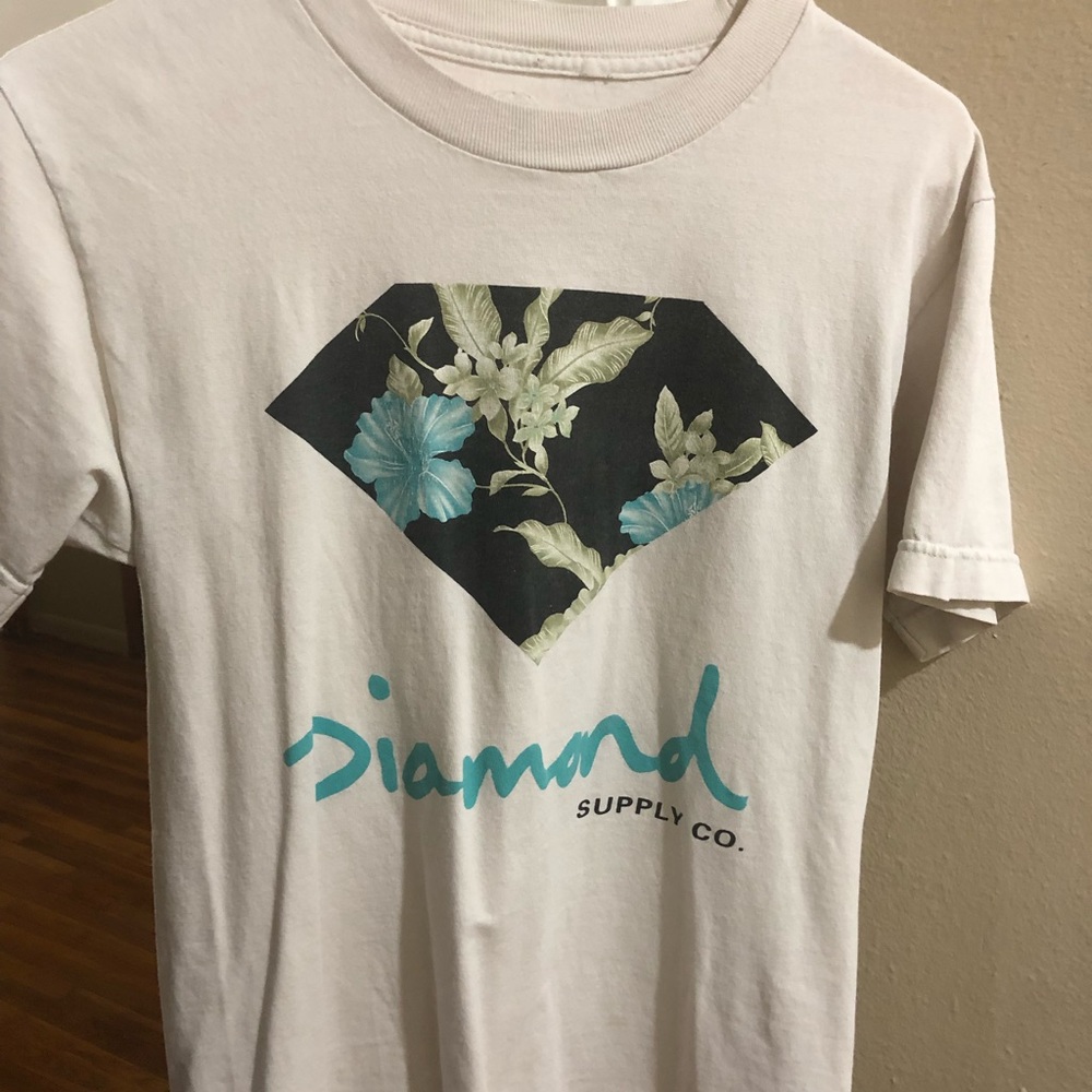 Diamond Supply Company White Graphic T-Shirt